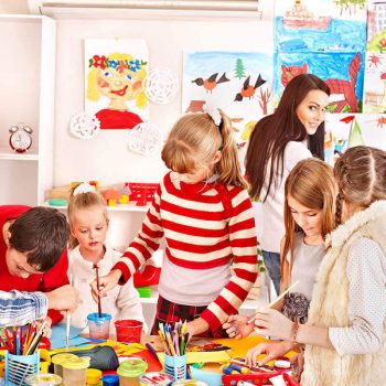 Kids doing artwork